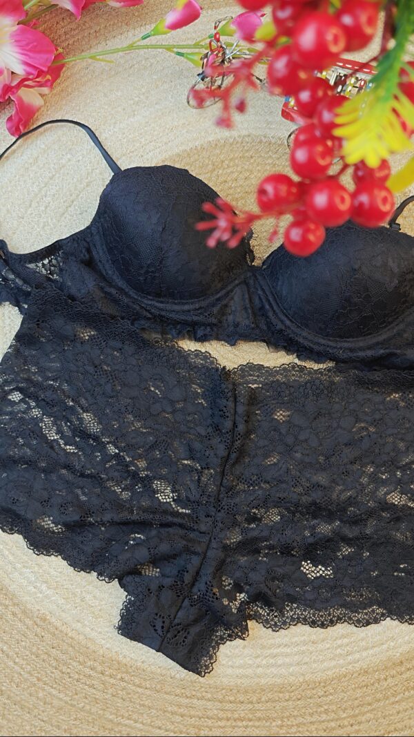 4Pis Ring-Safe Premium Lace Foam Bra Panty  Combo Set 2 - Image 4