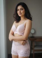 4Pis Ring-Safe Premium Lace Foam Bra Panty  Combo Set  free - Image 2