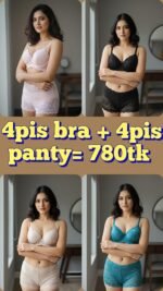 4Pis Ring-Safe Premium Lace Foam Bra Panty  Combo Set 2